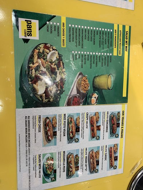 Veggie & vegan menu   at Pans & Company - Parque Atlântico Açores in Sao Miguel