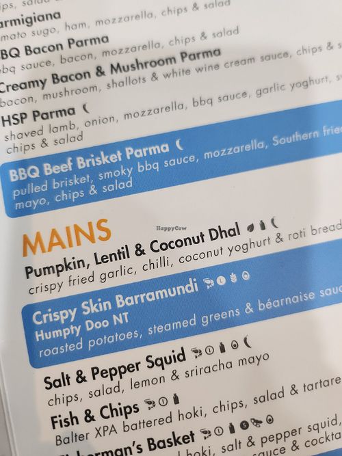 Menu may 2026 at All Seasons Hotel in Bendigo