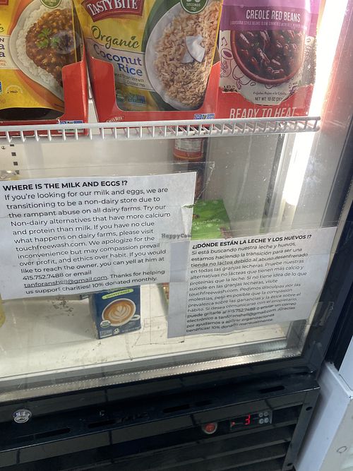 Labeling on Refrigerator  at Hangry Planet in San Bruno