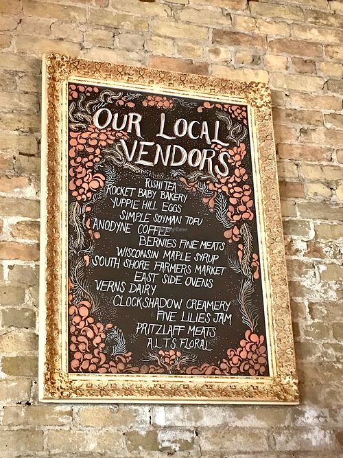 Locally-sourced ingredients  at The National Cafe in Milwaukee