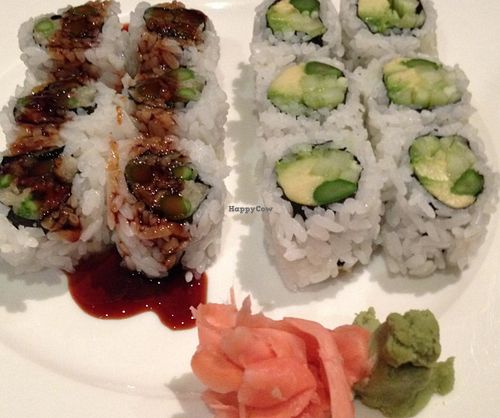 Tempura sushi(left) advocado sushi(right) at Geisha Sushi Bistro in New Orleans