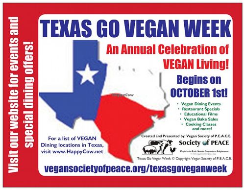 Texas Go Vegan Week at Vegan Society of PEACE in Houston