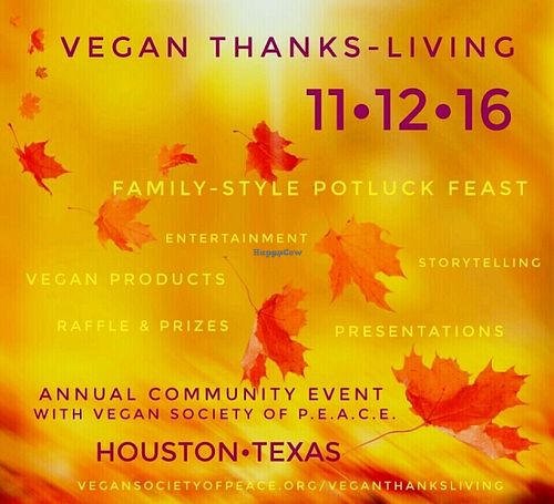 VSOP's 2016 Vegan ThankLiving event at Vegan Society of PEACE in Houston