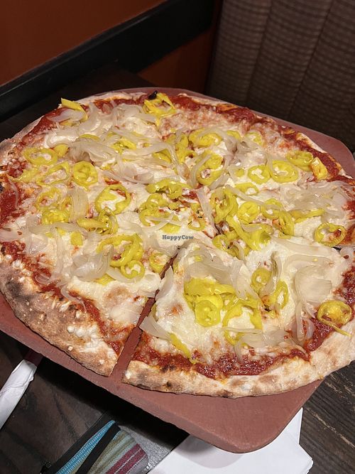 Ring of Fire minus sausage, add onion. Sub DF cheese   at Coal Fire  in Gaithersburg