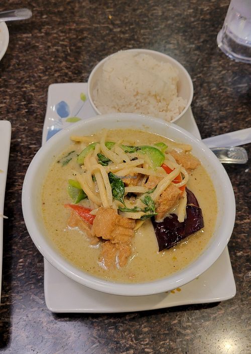 Green curry at Angel in Riverside