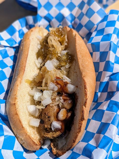 Field roast sausage at Munchen Haus in Leavenworth