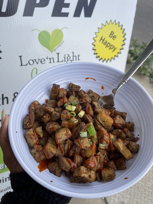 Roasted potatoes with sriracha   at Love n Light in St Louis