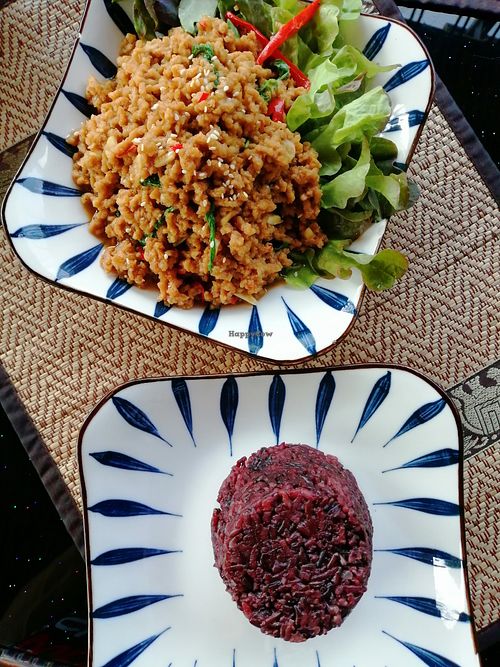 Pad Kra Pao Jay. 24 April 2023 at Poke Bowl in Koh Chang