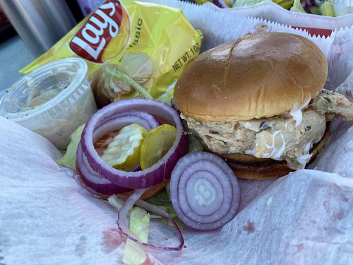 Lobster roll  at Garden Patch by the Sea in Quincy