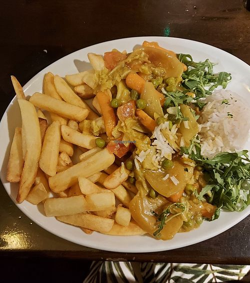Curry, rice and chips at The Kings Arms in Newent
