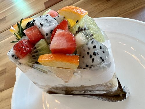 Flaxseed cake - personally not recommended  #Veganuary at May Veggie Home in Bangkok