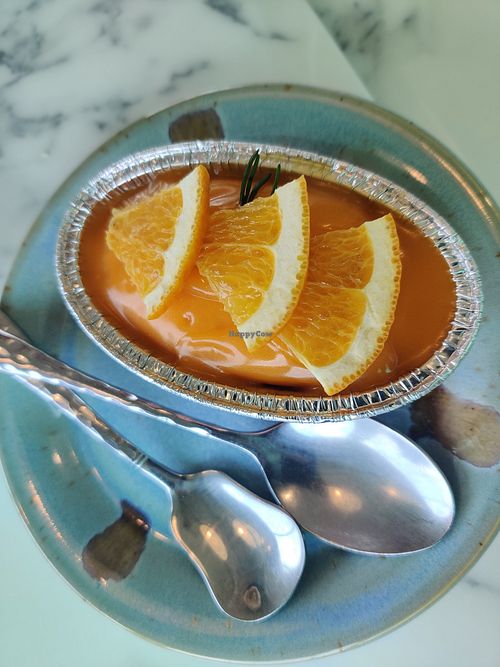 Orange cake at May Veggie Home in Bangkok