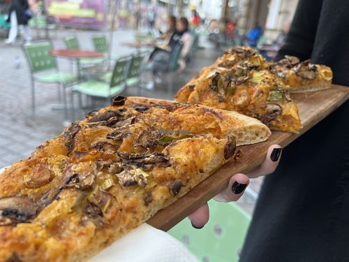 vegan pizza  at Um in Basel