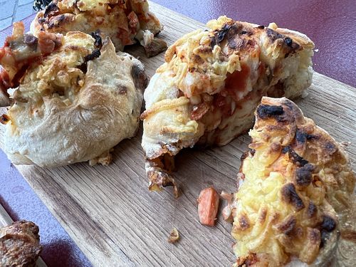 vegan pizza rolls  at Um in Basel