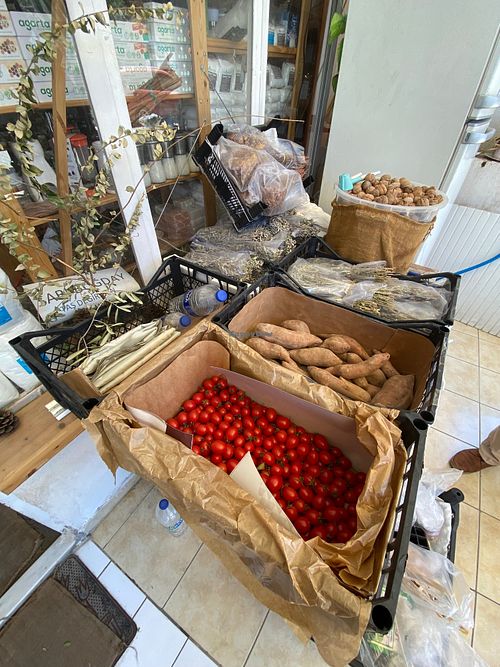 This was early April's selection of produce. Summer is better. at Hepsibahceden in Fethiye