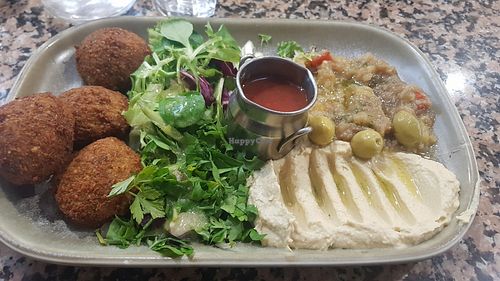 Vegan falafel mezze at Nomad Cafe and Deli in Harrogate