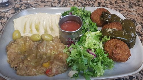 Vegan vine leaves mezze at Nomad Cafe and Deli in Harrogate