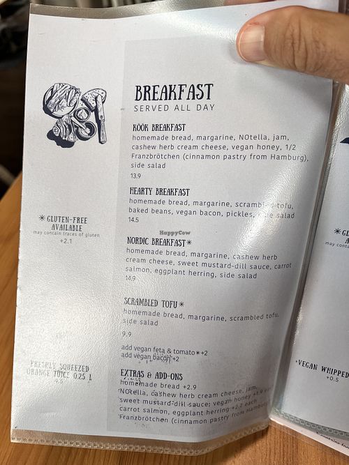 Menu  at Katers Köök in Hamburg