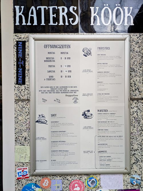 Menu outside of Katers Köök at Katers Köök in Hamburg