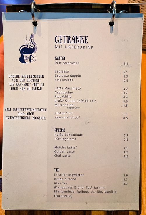 Menu page at Katers Köök at Katers Köök in Hamburg