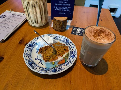 Carrot Cake and Chai Latte at Katers Köök at Katers Köök in Hamburg