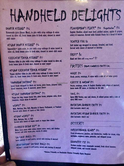 Menu  at The Lone Beast in Tempe