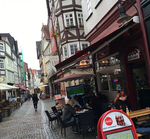 outside at Mevlana in Marburg