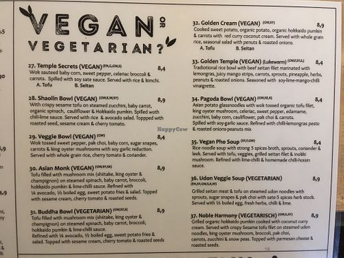 Vegan menu  at Koisen in Berlin
