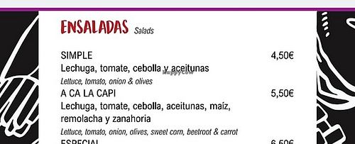 2 different salads at A Ca la Capi in Almunecar