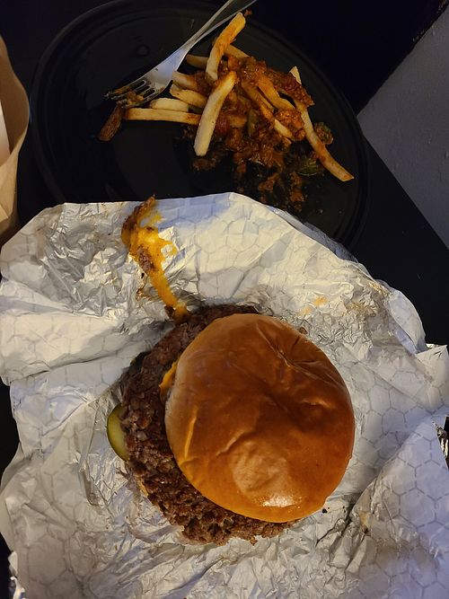 Burger at The Impossible Shop in Austin