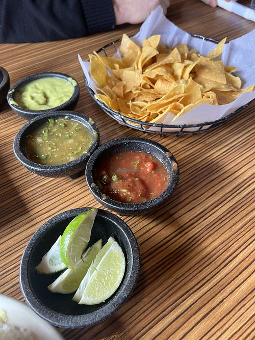 Salsa sampler   at Palenque Cocina Y Agaveria in Littleton