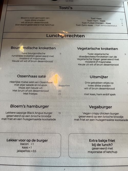 Menu  at Bloem in Ede