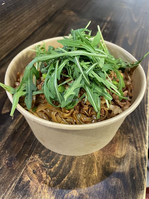 Dan dan noodles (I asked with rice noodles)  at NuFace in Tallinn