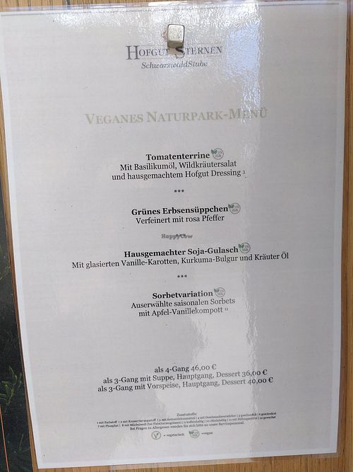 Veganes Naturpark-Menü (04/22) at Hofgut Sternen Restaurant SchwarzwaldStube in Breitnau