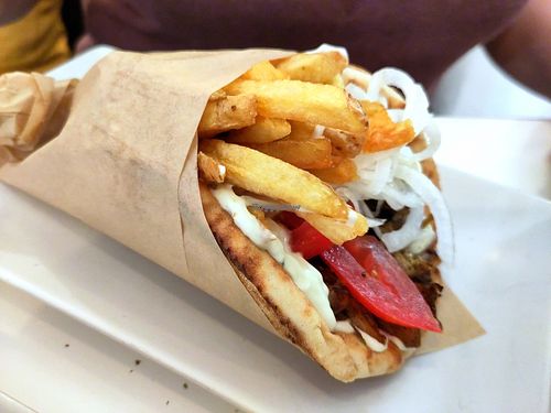 Greek gyros at Rhino Vegan Beat in Mykonos