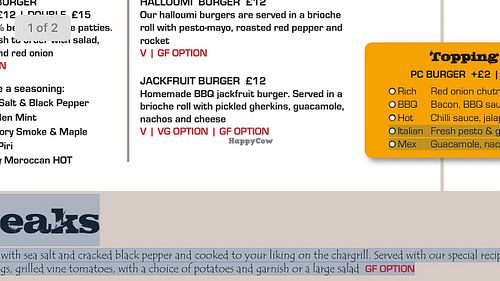 Vegan burger  at The Peppercorn Restaurant & Grill in Narberth