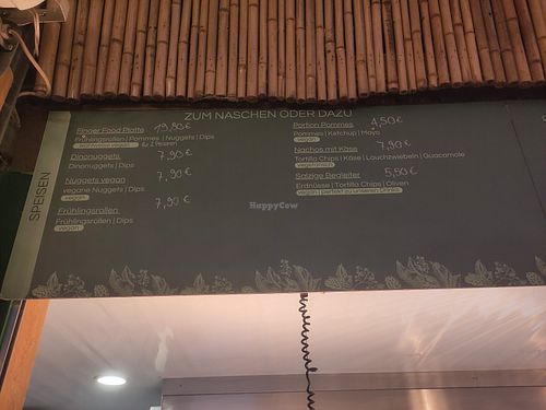 Snacks menu at Stadtcafe in Freising