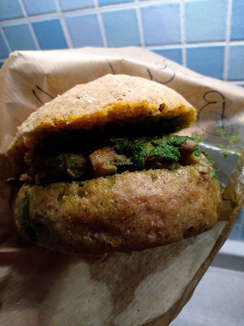 Pane con farina di grano saraceno e lampredotto vegano at Tripperia Vegana TAN8 - Flying Kiosk in Florence