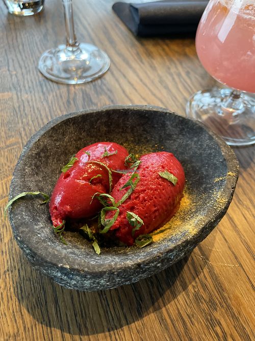 Beerensorbet  at Funken Lodge in Longyearbyen