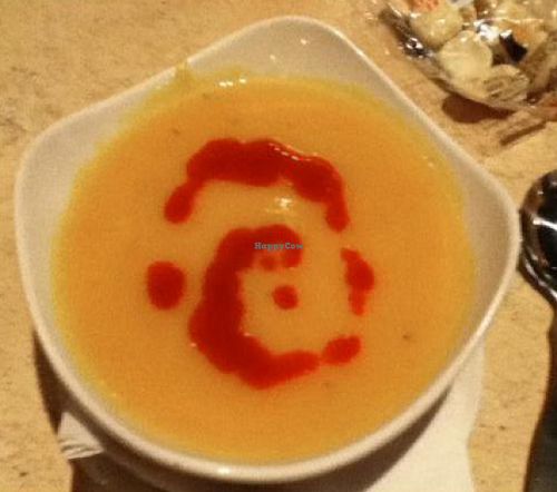 Butternut Squash Soup with Hurricane Mary Sauce at Otto's Pub and Brewery in State College