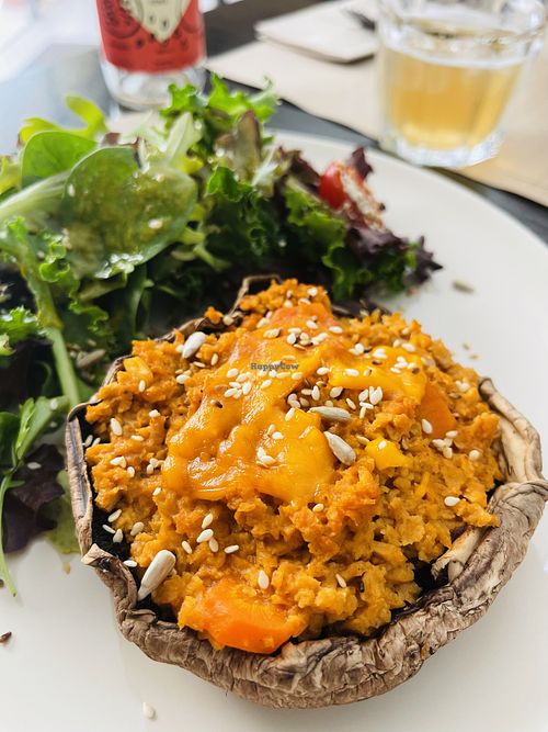 Stuffed mushroom  at Cajual Vegan Foodsters in Loule