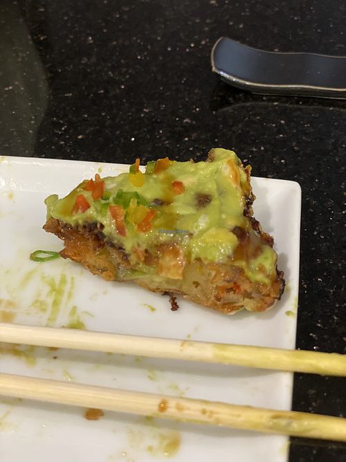 Another veg Japanese pizza - avocado on top 🤤  at Beluga Bar in Hamilton