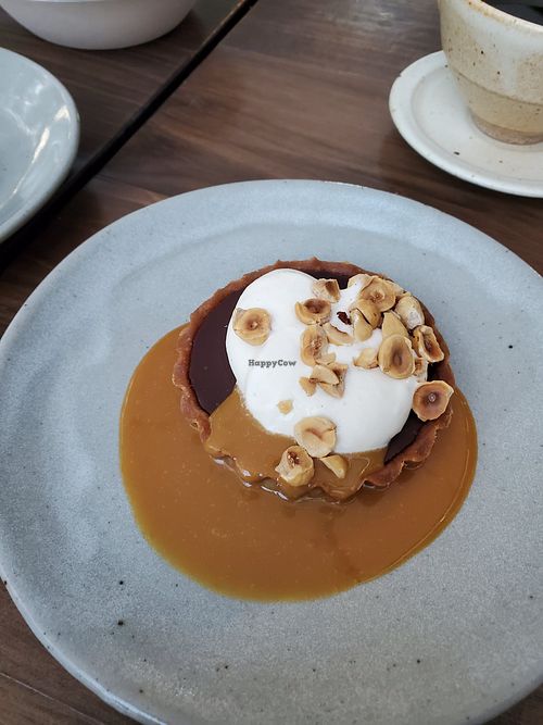 Caramel hazelnut tartlett at Little Saint in Healdsburg