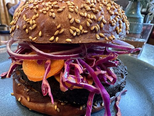 Black bean burger   at Little Saint in Healdsburg