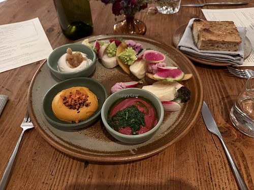 Farm veggie and dip trio   at Little Saint in Healdsburg