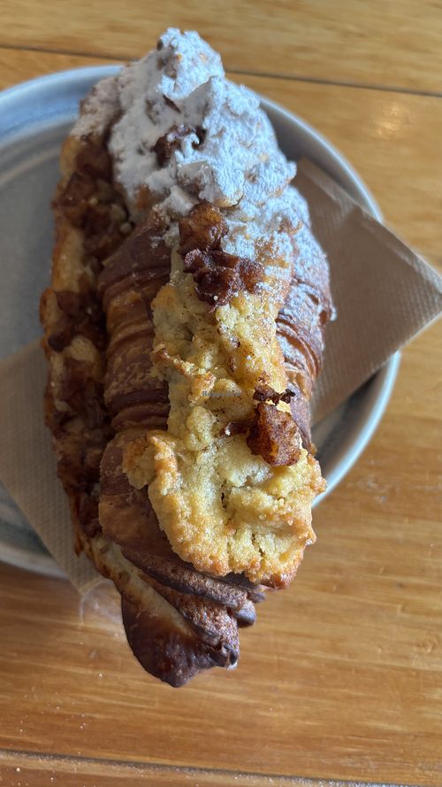 Apple crumble and almond croissantt  at Belén Vegan Bakery in Wellington