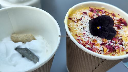 Doggie oatchino and golden milk at Wild Cafe in Marsden