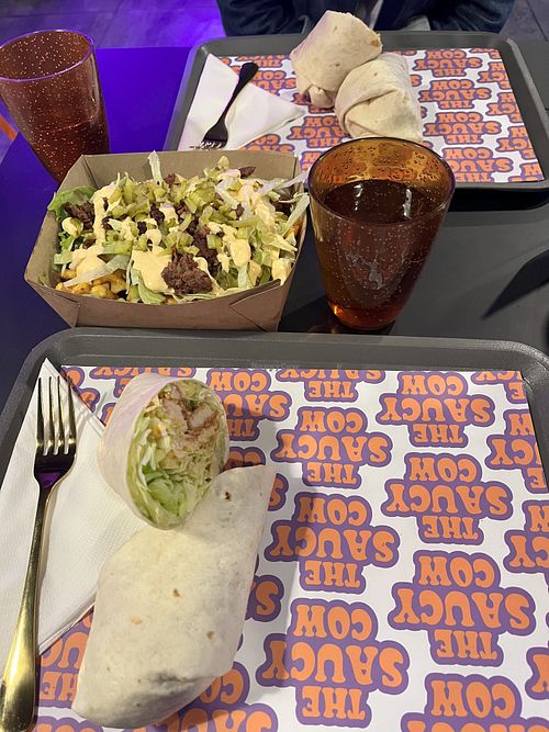 Wraps and fries  at The Saucy Cow in Dublin