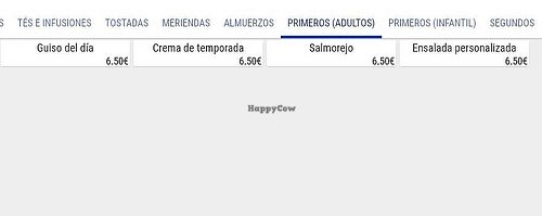 Menu at Miel Rancho Cortesano in Jerez