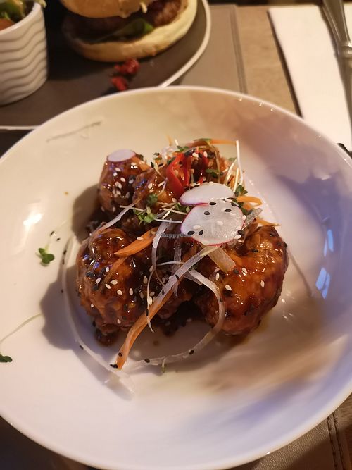 Star dish: Cantonese cauliflower. Super crispy and very well spiced. You'll want the recipe. at The Bird In Hand in Wreningham